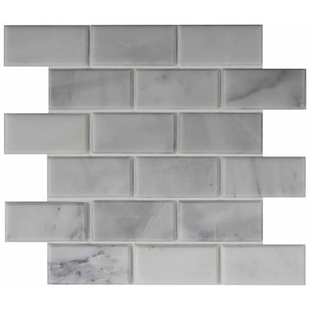 Arabescato Carrara Greecian Mounted SAMPLE Marble Mosaic Tile In White